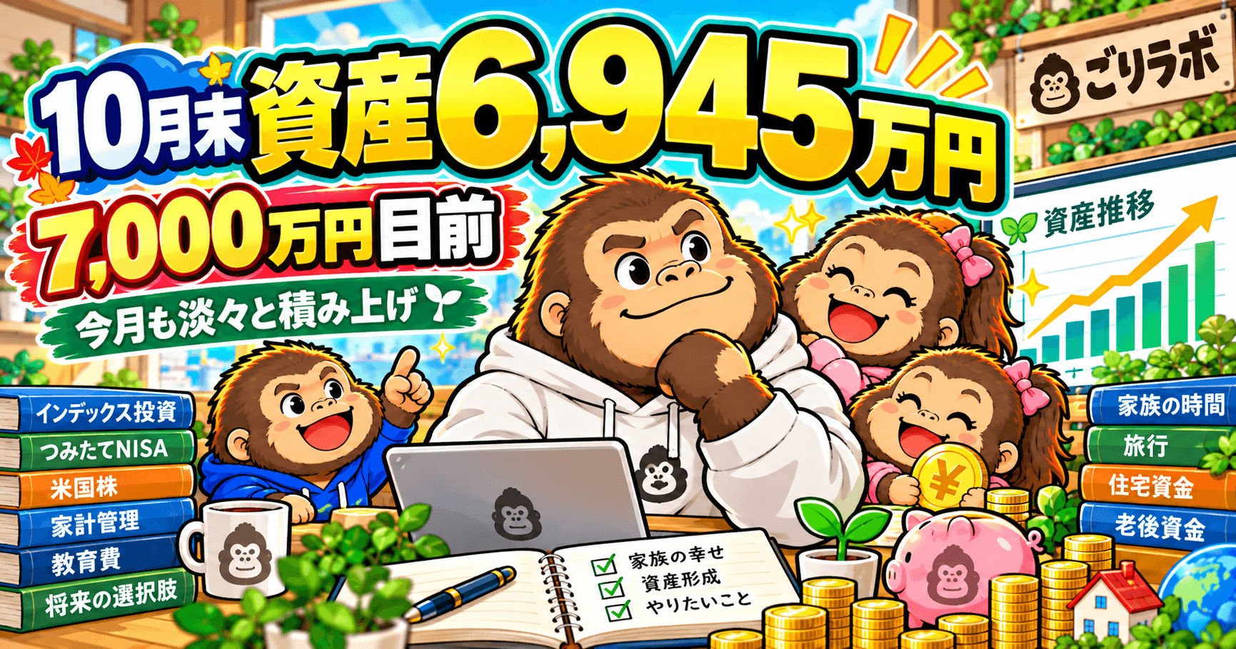 【2026年10月】39歳共働き家庭の資産公開|金融資産6,945万円、7,000万円目前でも気にしない理由