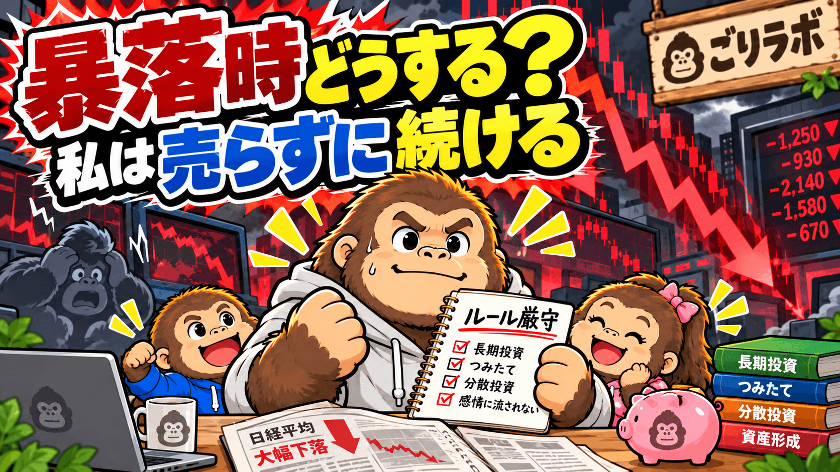 株価暴落時はどうする？投資8年の私が売らずに続けるために決めていること