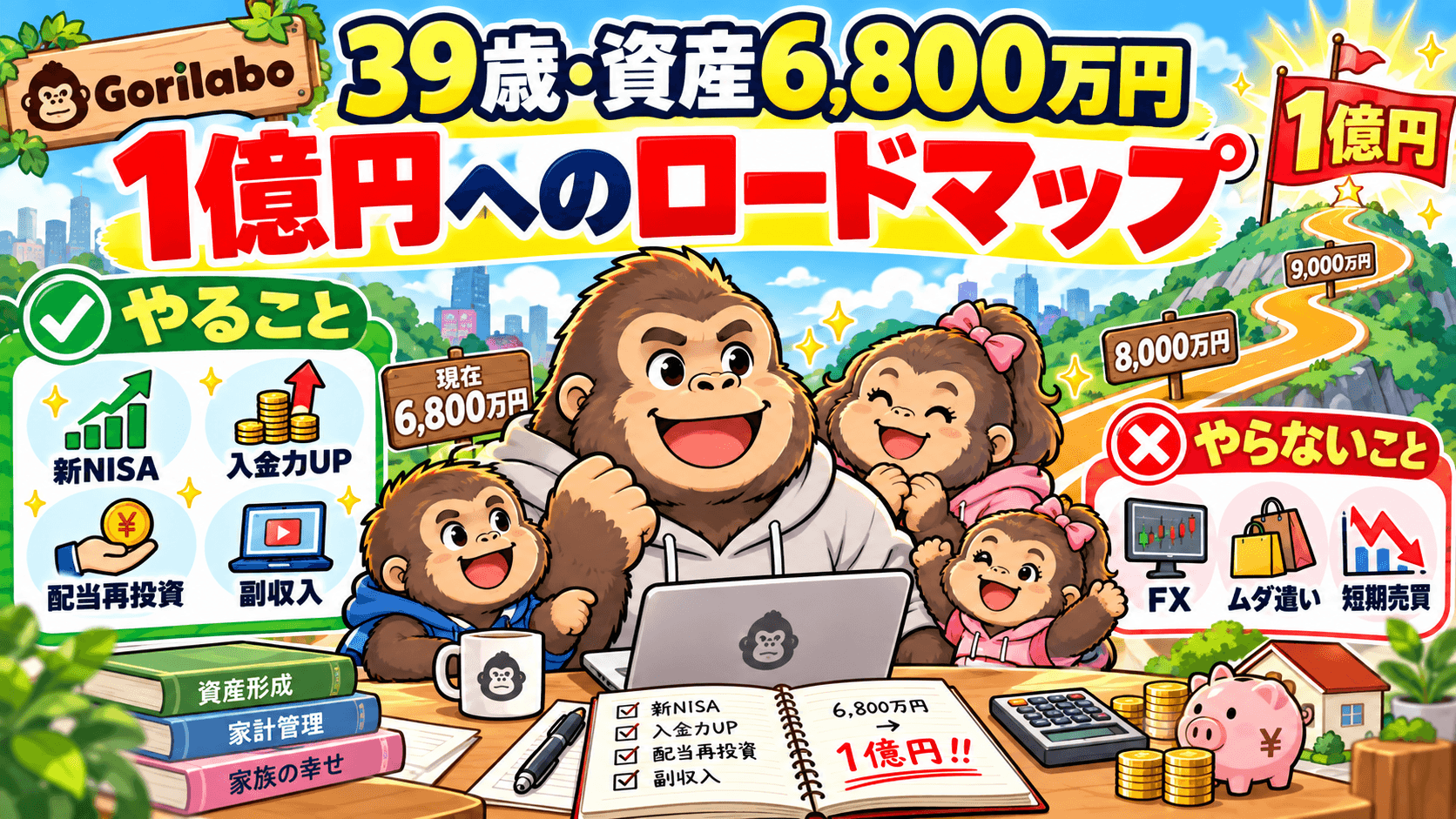 39歳・金融資産6,800万円の資産形成ロードマップ|1億円までにやること・やらないこと