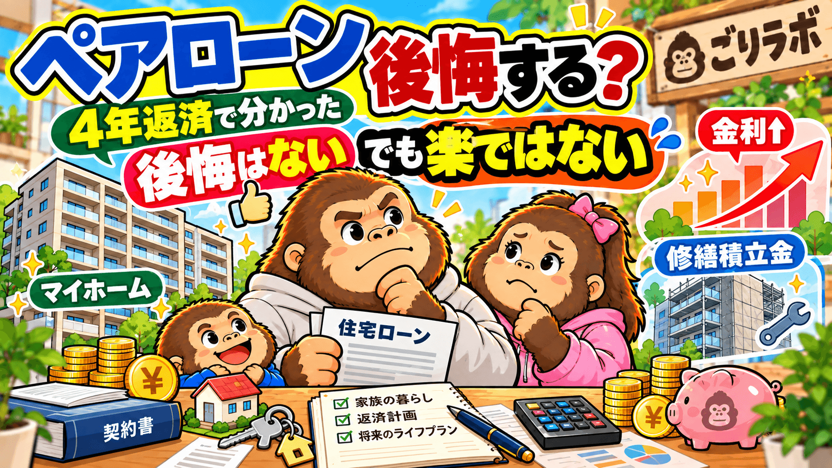 ペアローンは後悔する?4年返済して分かった「後悔はない。でも楽ではない」
